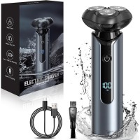 Electric Shaver for Men 3D Floating 6-Blade Rotary Head, Wet & Dry IPX7 Waterproof, Turbo Mode, Travel Lock, USB-C Rechargeable  Daily Grooming & Travel Use Model Blackstone9