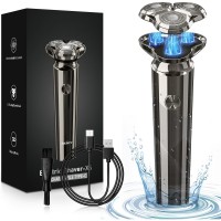 Electric Rotary Shaver for Men IPX7 Waterproof Wet & Dry Shaving 3D Floating Triple Heads, Type-C Rechargeable, Low Noise Daily Grooming & Travel Use Model X6