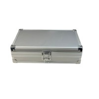 Aluminum Storage Case with Foam Insert Silver Portable Protective Box with Metal Latch, Reinforced Corners, 22 x 14 x 6 cm Tool, Collectible & Small Item Storage