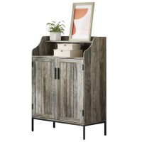 Shoe Storage Cabinet for Entryway, 4-Tier Shoe Rack Organizer Cabinet with Adjustable Shelves for Home, Entryway, Hallway (White) - EW0007A