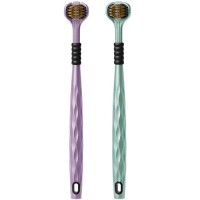 3-Sided Toothbrush, Triple Head 360° Cleaning Toothbrush with Soft Bristles for Deep Cleaning, Gentle on Gums (2-Pack)