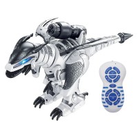  Remote Control Robot Dinosaur Toy, Infrared RC Combat Dino with Walking, Roaring, Music, Light-Up Eyes, Movable Tail, Smart Touch, Rechargeable Battery, Gift Toy for Kids Ages 5+