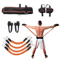 Resistance Bands Training Set  40 lb Stackable Basketball Jump Trainer with Waist Belt, Hand Straps, Ankle Cuffs & Elastic Cords for Speed, Agility, Boxing, MMA & Home Workouts