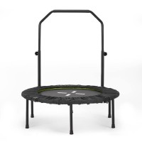 48 ” Rebounder Trampoline for Adults with Adjustable Handle Quiet Bungee Cord System, Foldable Steel Frame, 330 lb Capacity Indoor Cardio & Home Fitness Model: LFHM059GN