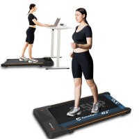 2-in-1 Under Desk Walking Pad Treadmill, Portable Compact Treadmill with Remote Control, Low-Profile Design, Wider Running Area, Home Office Fitness Machine for Walking and Light Jogging