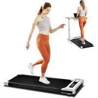Walking Pad Under Desk Treadmill 2.5 HP Quiet Motor, 0.6–3.8 MPH, LED Display, Remote Control, 265 lb Capacity, Compact Portable Walking Treadmill for Home Office 