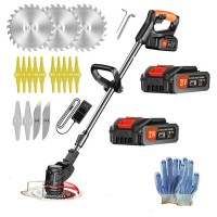 Cordless Weed Trimmer 21V  Adjustable Length & Angle, Multi-Blade Cutting System, Dual Battery, Lightweight Ergonomic Design Lawn, Garden, Yard Edging