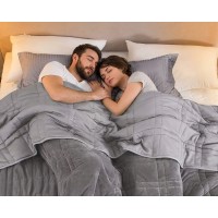 Weighted Blanket Queen Size 60×80’’ – 15 lbs Reversible Tencel Cooling & Plush Warming Blanket, Dual-Sided Super Soft, Smaller Pockets, Premium Glass Beads for All-Season Comfort