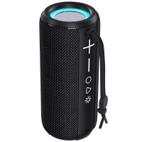 F21 RGB LED Wireless Speaker, Portable Blueooth Speaker with TWS, IPX6 Waterproof, LED Lights, TF Card Slot for Home, Travel, Parties, Beach (Black)