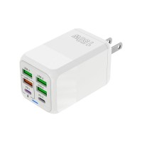 6-Port USB Wall Charger, 4 USB-A and 2 USB-C PD
